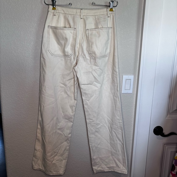 Reformation Lexi High Rise Wide Leg Jeans Ivory - Picture 5 of 11